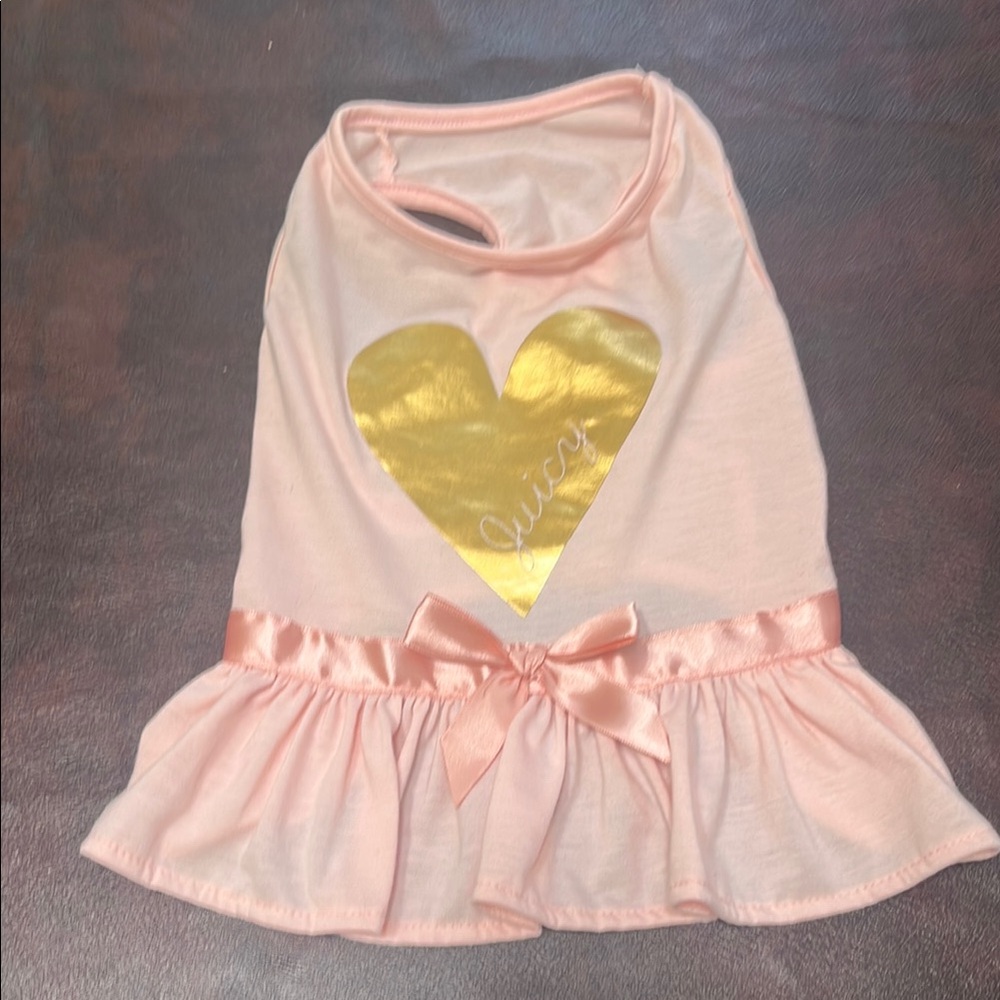 Juicy Couture Pink and Gold Dog Dress, M